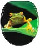 Sanilo WC Sitz Frosch-Gr&uuml;n, Hochwertiger und Stabiler Toilettendeckel aus Holz