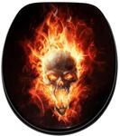 SANILO WC Sitz mit Absenkautomatik Top Fix Totenkopf in Flammen