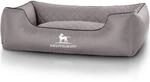 Knuffelwuff Hundebett Milan Kunstleder M-L 85 x 63cm Grau