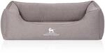 Knuffelwuff Hundebett Leano Orthop&auml;disch Velours M-L 85 x 63cm Grau