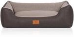 Knuffelwuff Hundebett Luke Velours M-L 85 x 63cm Schwarz-Grau