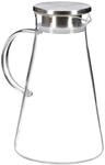 Relaxdays Glaskaraffe Borosilikatglas Edelstahl Transparent Silber Mit Deckel