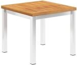 vidaXL Garten-Beistelltisch 45x45x38 cm Massivholz Akazie & Edelstahl 46492