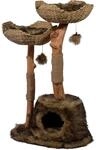 Dobar Kratzbaum Tony mit 2 Naturst&auml;mmen Katzenh&ouml;hle Braun 104 x 60 x 45 cm FSC&reg;