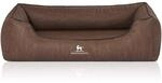 Knuffelwuff Hundebett Rockland Orthop&auml;disch Kunstleder XXL 120 x 85cm Braun