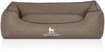 Knuffelwuff Hundebett Scottsdale Kunstleder M-L 85 x 63cm Stone