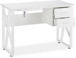 Relaxdays Schreibtisch Spanplatte Wei&szlig; Neigbar 75 cm x 110 cm x 55 cm
