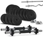 ArtSport Hantelset 3 in 1 mit Kurz- Lang- und Curlhantel und insg. 60kg