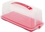 Relaxdays Kuchenbox PP Rot mit Tragegriff 37 cm x 16 cm x 15 cm