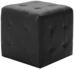 vidaXL Pouf 2 Stk. Schwarz 30x30x30 cm Kunstleder