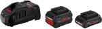 Bosch Professional 18 V Akkustarter-Kit mit 1x 4 Ah/1x 5,5 Ah und GAL 18V-40