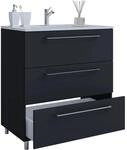 VCM Badm&ouml;bel Waschtisch Badinos Schwarz