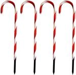 Mojawo 4er Set LED-Gartenleuchtst&auml;be Zuckerstange 32 Wei&szlig;en LEDs Leuchtstab IP44