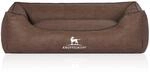 Knuffelwuff Hundebett Scottsdale Kunstleder M-L 85 x 63cm Braun