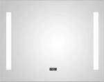 DSK Design LED-Lichtspiegel Silver Time 80 cm x 60 cm