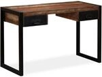 vidaXL Schreibtisch mit 2 Schubladen Altholz Massiv 120x50x76 cm 244905