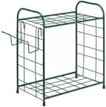 Relaxdays Gartenger&auml;tehalter Stahl Gr&uuml;n Stehend 68 cm x 80 cm x 35 cm 2,3 kg