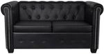 vidaXL Chesterfield-Sofa 2-Sitzer Kunstleder Schwarz