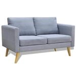 vidaXL Sofa 2-Sitzer Stoff Hellgrau