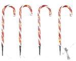 Lex 4x LED Zuckerstangen 50cm Batterie Timerfunktion Lichterkette Weihnachtsdeko