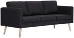 vidaXL 3-Sitzer-Sofa Stoff Schwarz Modell 1