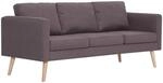 vidaXL 3-Sitzer-Sofa Stoff Taupe Modell 1