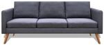 vidaXL Sofa 3-Sitzer Stoff Dunkelgrau