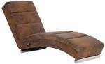vidaXL Massage Chaiselongue Braun Wildleder-Optik