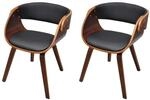 vidaXL Esszimmerst&uuml;hle 2 Stk Braun Bugholz und Kunstleder 270043