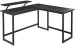 Vasagle Computertisch L-f&ouml;rmig mit Monitoraufsatz 130 x 85 x 180 cm Schwarz