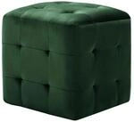 vidaXL Pouf 2 Stk. Gr?n 30x30x30 cm Samtstoff