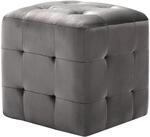 vidaXL Pouf 2 Stk. Grau 30x30x30 cm Samtstoff