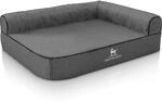 Knuffelwuff Eck Hundebett Marlie Orthop&auml;disch Velours XL 100 x 70cm Lehne...