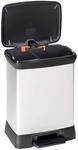 Curver Decobin Duo M&uuml;lleimer 30, mit Fu&szlig;pedal Silber metallic