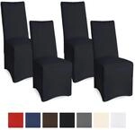 Beautissu Leona Stuhlhusse 95x45cm Schwarz Stretch Bankett 4tlg