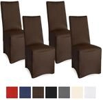 Beautissu Leona Stuhlhusse 95x45cm Braun Stretch Bankett 4tlg