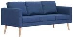 vidaXL 3-Sitzer-Sofa Stoff Blau Modell 3