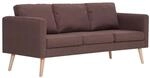 vidaXL 3-Sitzer-Sofa Stoff Braun Modell 2