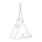 Relaxdays Vogelfutterhaus f&uuml;r Fenster Dreieckig Acryl Metall Transparent Mit