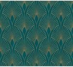 Vliestapete New Walls Art Deco Muster Glanz Leicht Strukt. Gr&uuml;n Gold FSC&reg;