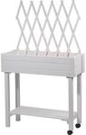 Dobar Rollbares Hochbeet mit Rankhilfe Wei&szlig; 130 cm x 79 cm x 28,5 cm