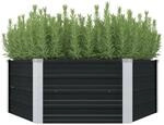 vidaXL Hochbeet Anthrazit 129 x 129 x 45 cm Verzinkter Stahl 45723