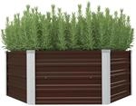 vidaXL Hochbeet Braun 129 x 129 x 46 cm Verzinkter Stahl 45710