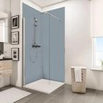 Schulte ExpressPlus DecoDesign Duschr&uuml;ckwand Set Ecke Dekor Hellgrau