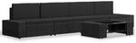 vidaXL 5-tlg Garten-Lounge-Set Poly Rattan Schwarz Modell 2