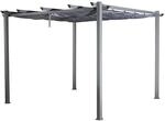 Jet-Line Gartenpavillon Luxor aus Alu mit Schiebedach 3 x 4 Meter in Anthrazit