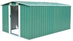 vidaXL Ger&auml;tehaus 257x392x181 cm Metall Gr&uuml;n 594939