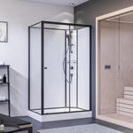 Breuer Komplettdusche Anschlag Rechts 120 cm x 90 cm Schwarz Matt