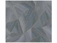 Bricoflor Moderne Tapete in Holzoptik Dreieck Tapete mit Metallic Effekt für...