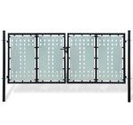 vidaXL Zauntor Einzeltor Schwarz 300x175 cm 141692